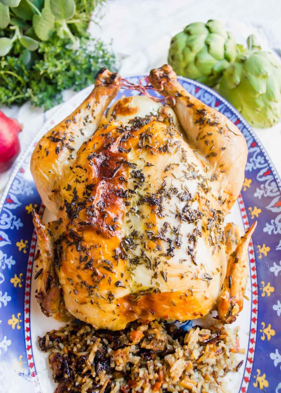 Roasted Chicken Stuffed with Wild Rice • The Heirloom Pantry