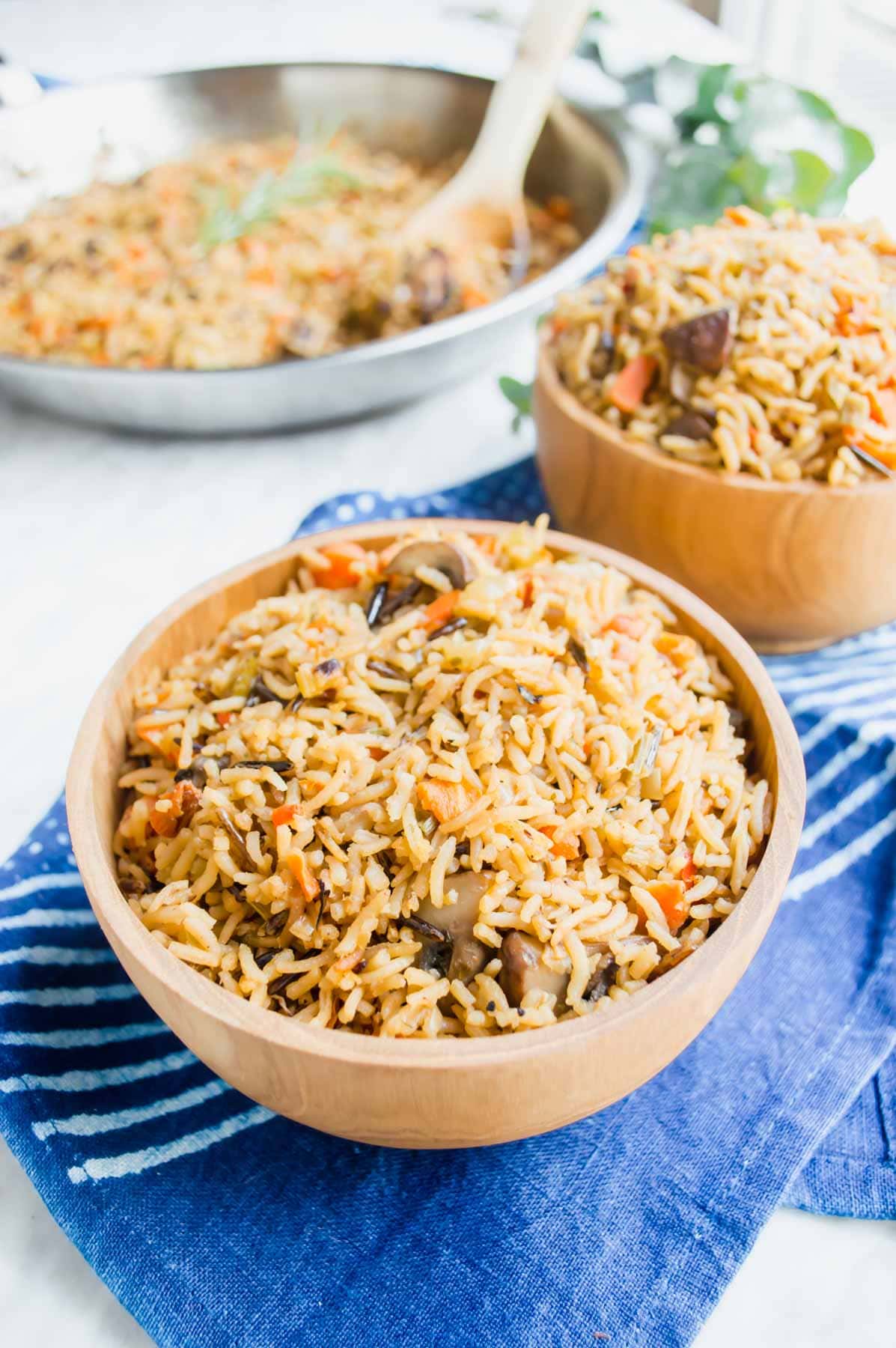 Vegetable Wild Rice in bowls.