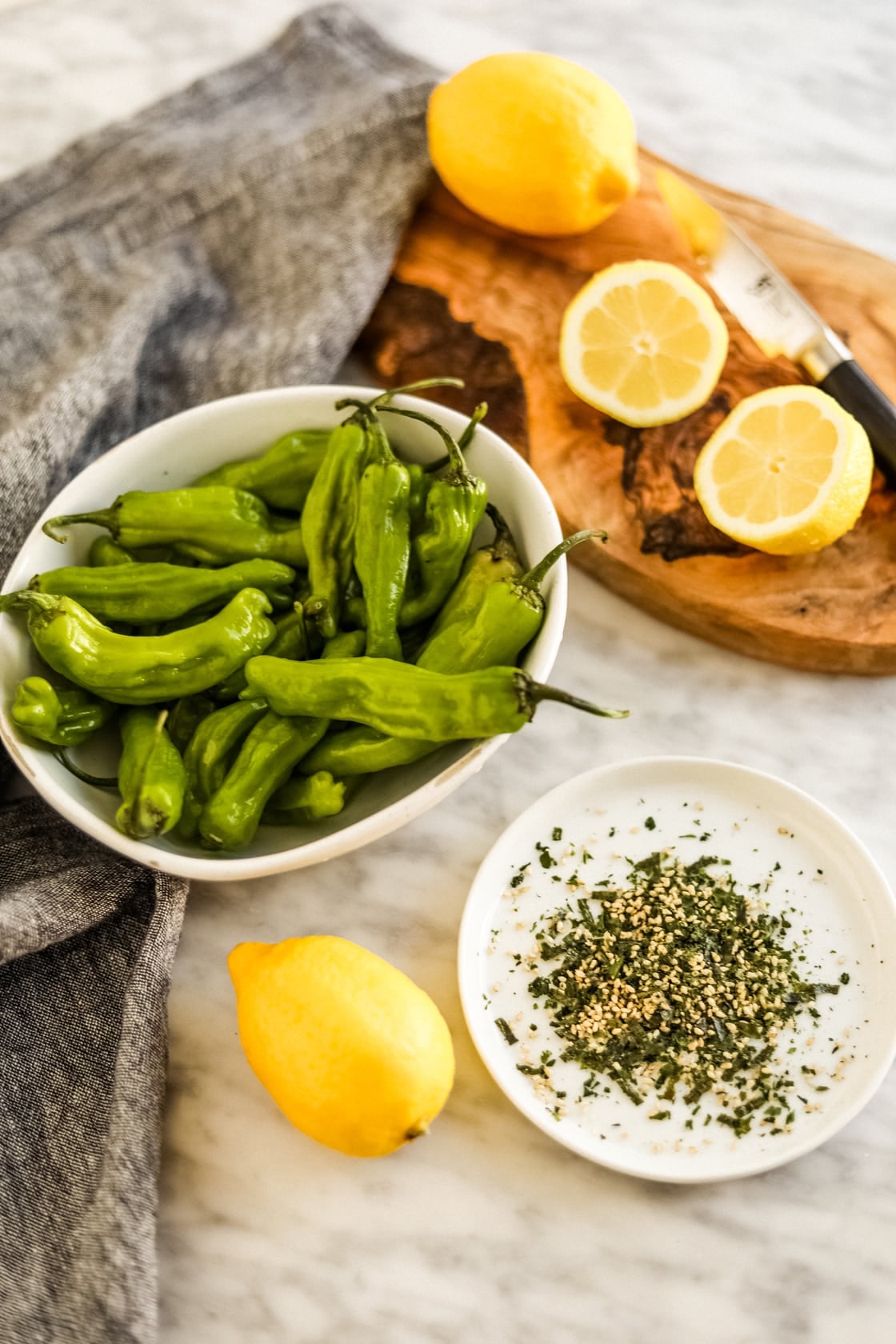 Furikake and Lemon Shishito Peppers • The Heirloom Pantry