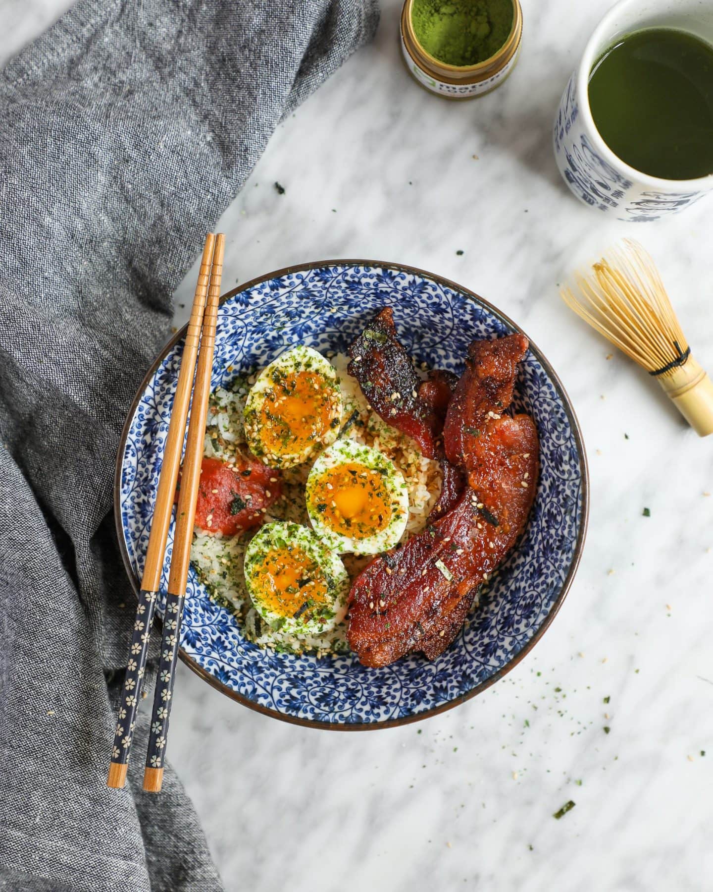 Bacon and Egg Breakfast Rice Bowl