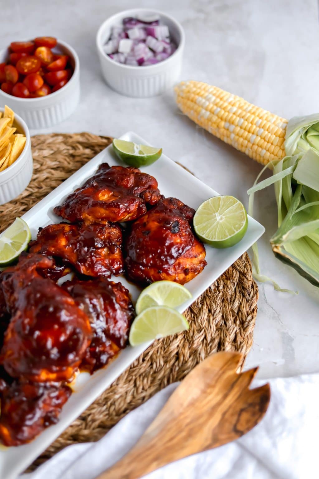 bbq-baked-chicken-thighs-baked-in-oven-the-heirloom-pantry