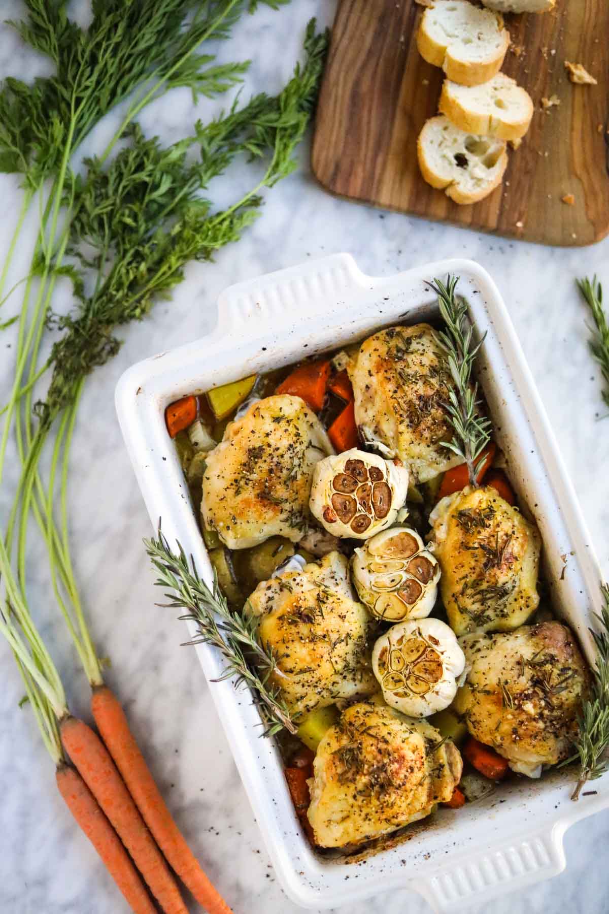 Roasted Chicken Thighs with Vegetables.