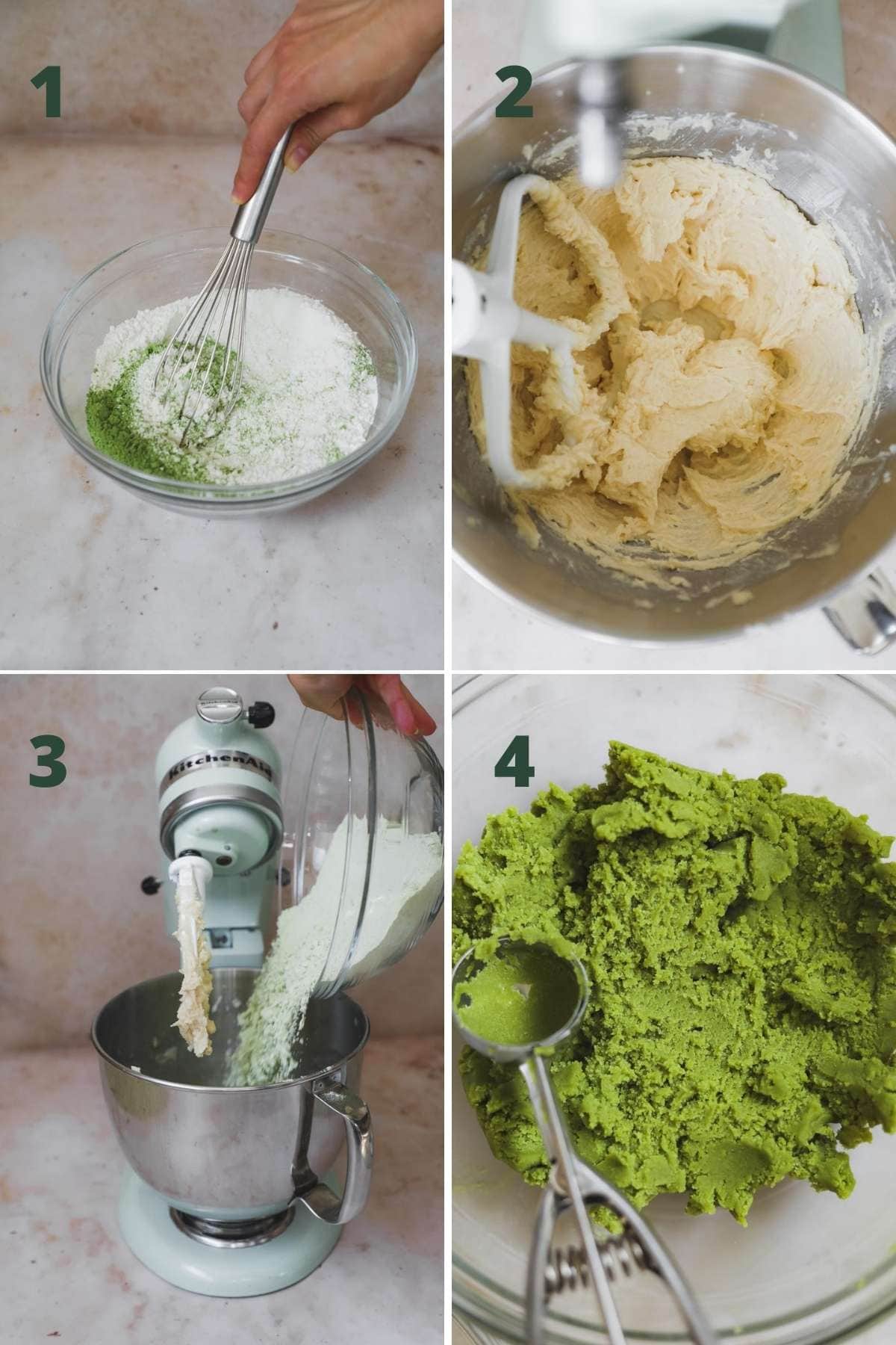 Matcha Cookie instructions and steps.