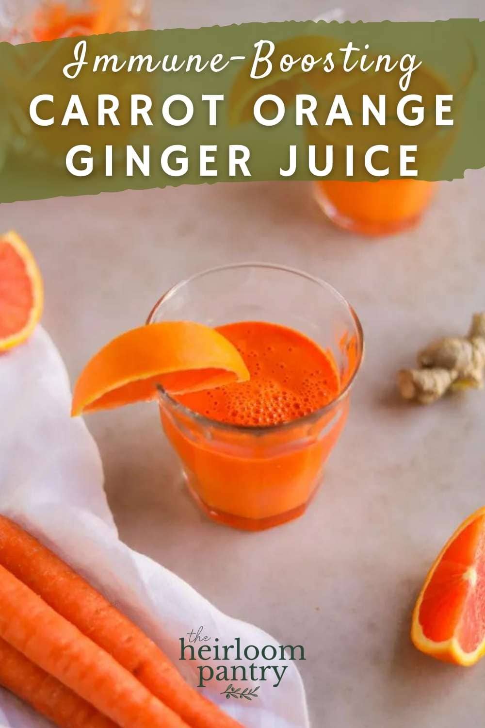 Glass of Carrot Orange Ginger Juice Pinterest