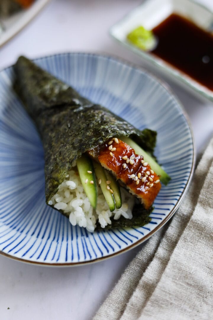 Unagi Sushi (Eel Hand Roll) • The Heirloom Pantry