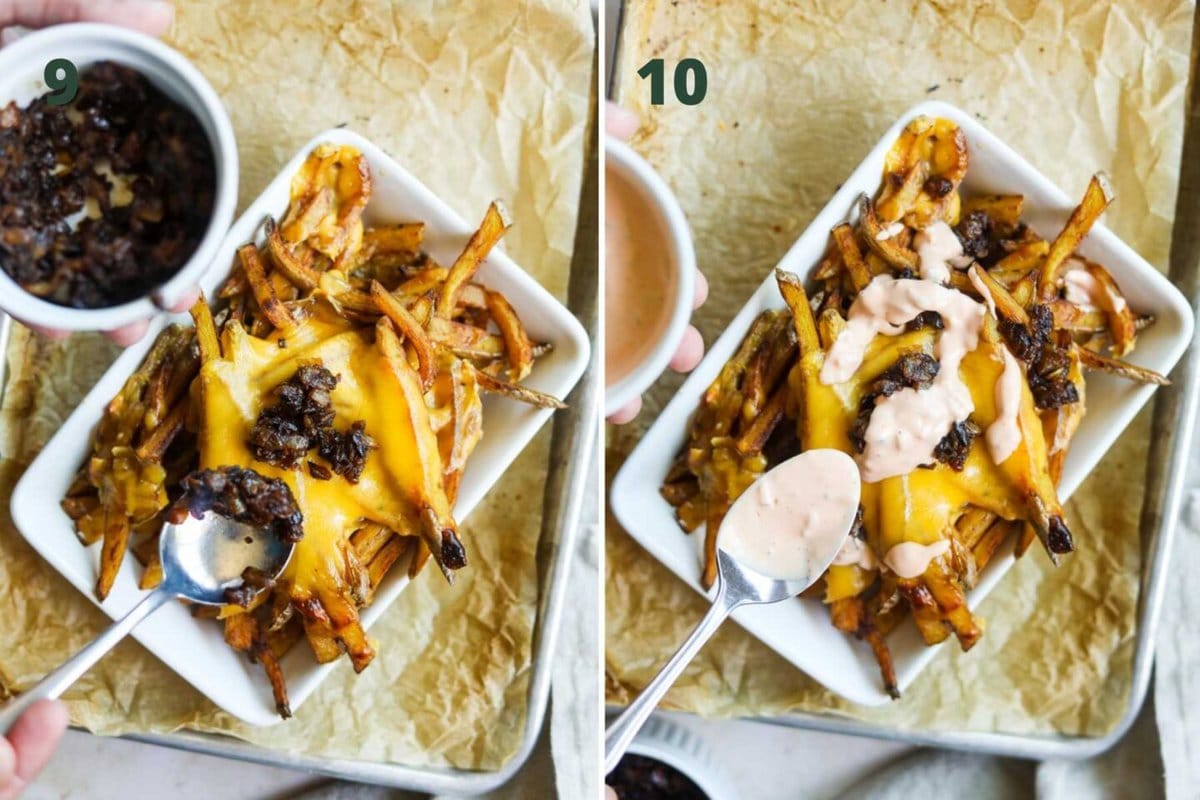 Steps to make In-n-Out animal-style fries copycat recipe.