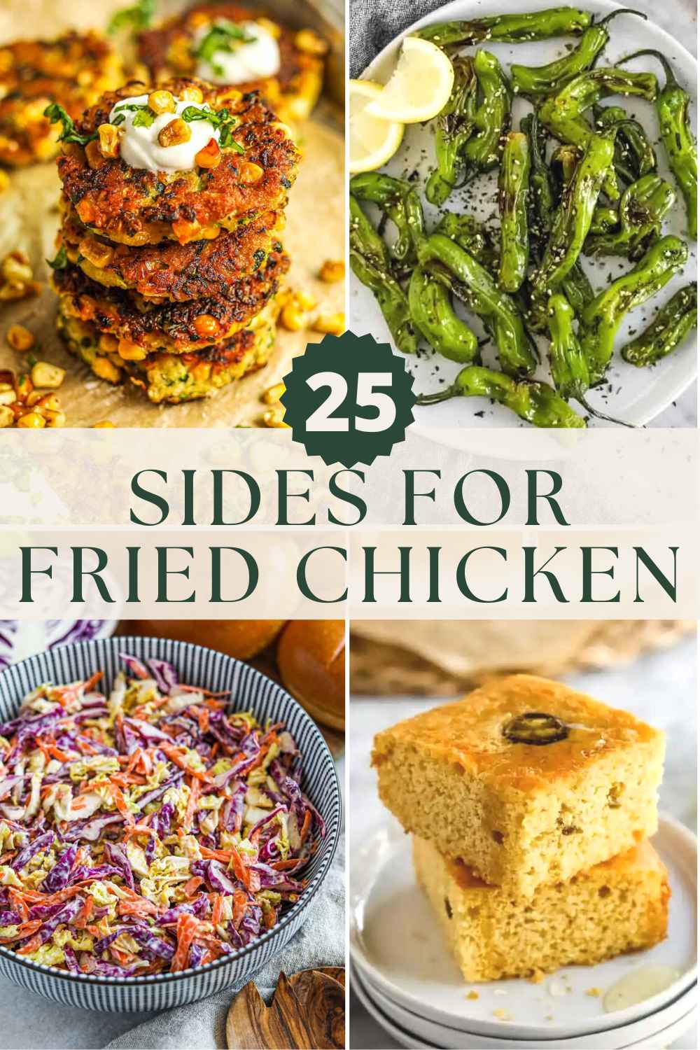25 best sides for fried chicken Pinterest pin.