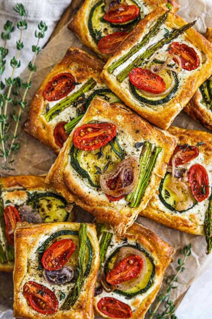 Puff Pastry Vegetable Tarts • The Heirloom Pantry