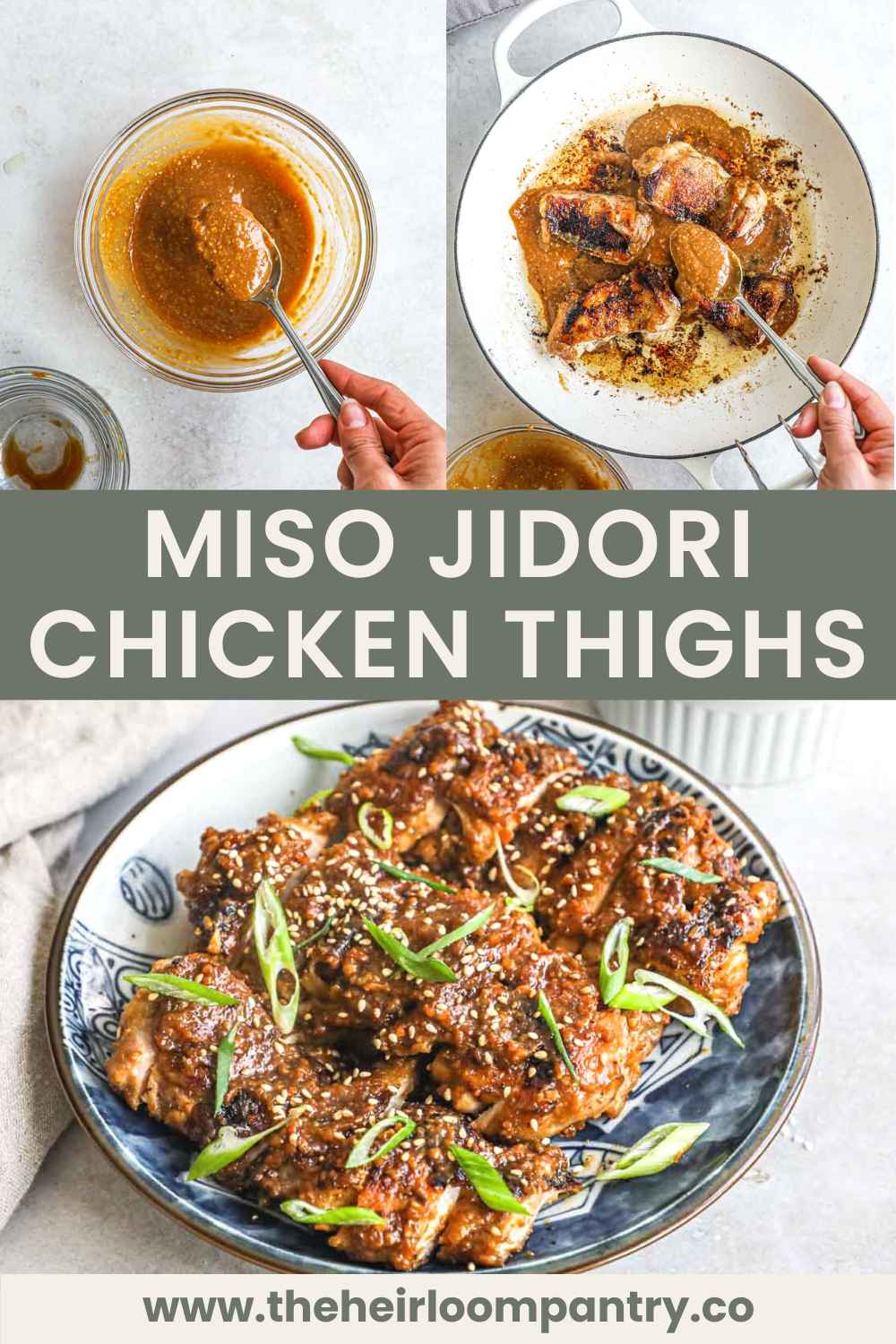 Miso jidori chicken thighs Pinterest pin.