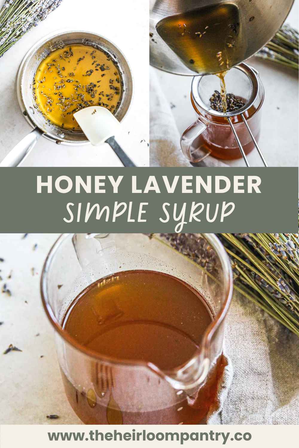 Honey lavender simple syrup Pinterest pin.