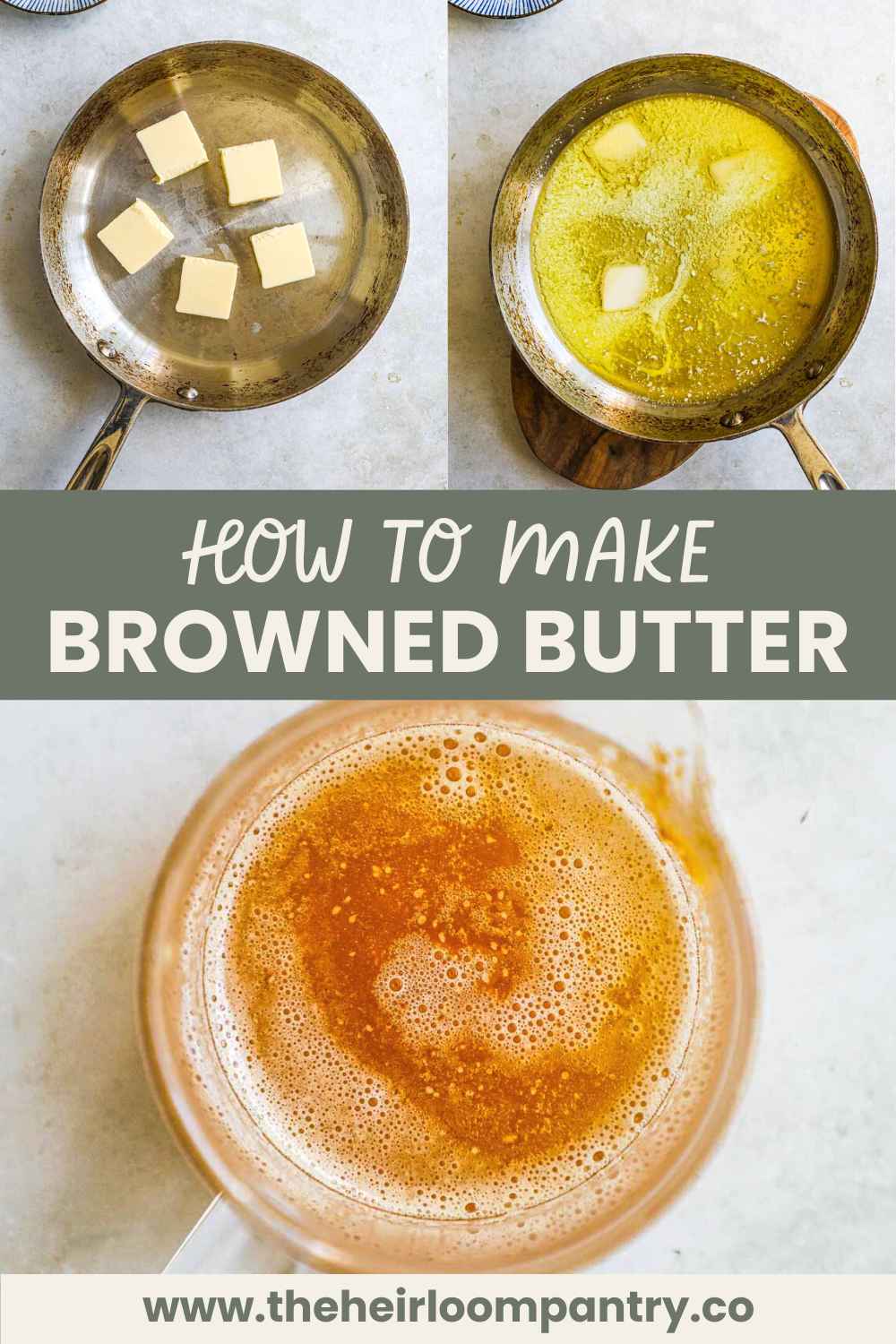 How to brown butter Pinterest pin.