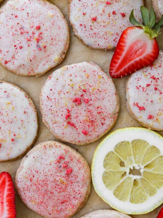 Strawberry Lemonade Shortbread Cookies