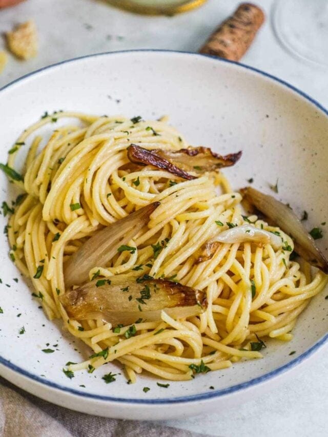 Miso Pasta With Caramelized Shallots
