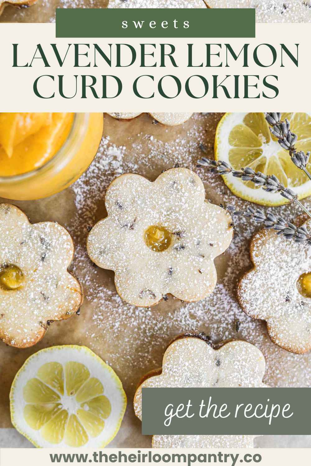 Lavender lemon curd cookies Pinterest pin.
