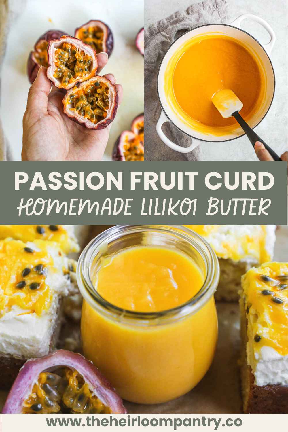 Passion fruit curd (lilikoi butter) Pinterest pin.