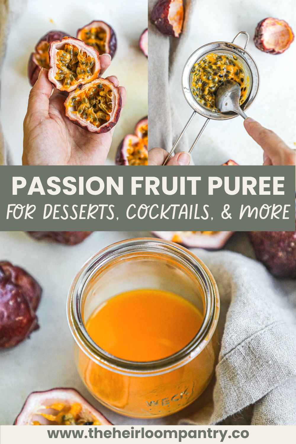 Passion fruit puree (lilikoi puree) Pinterest pin.