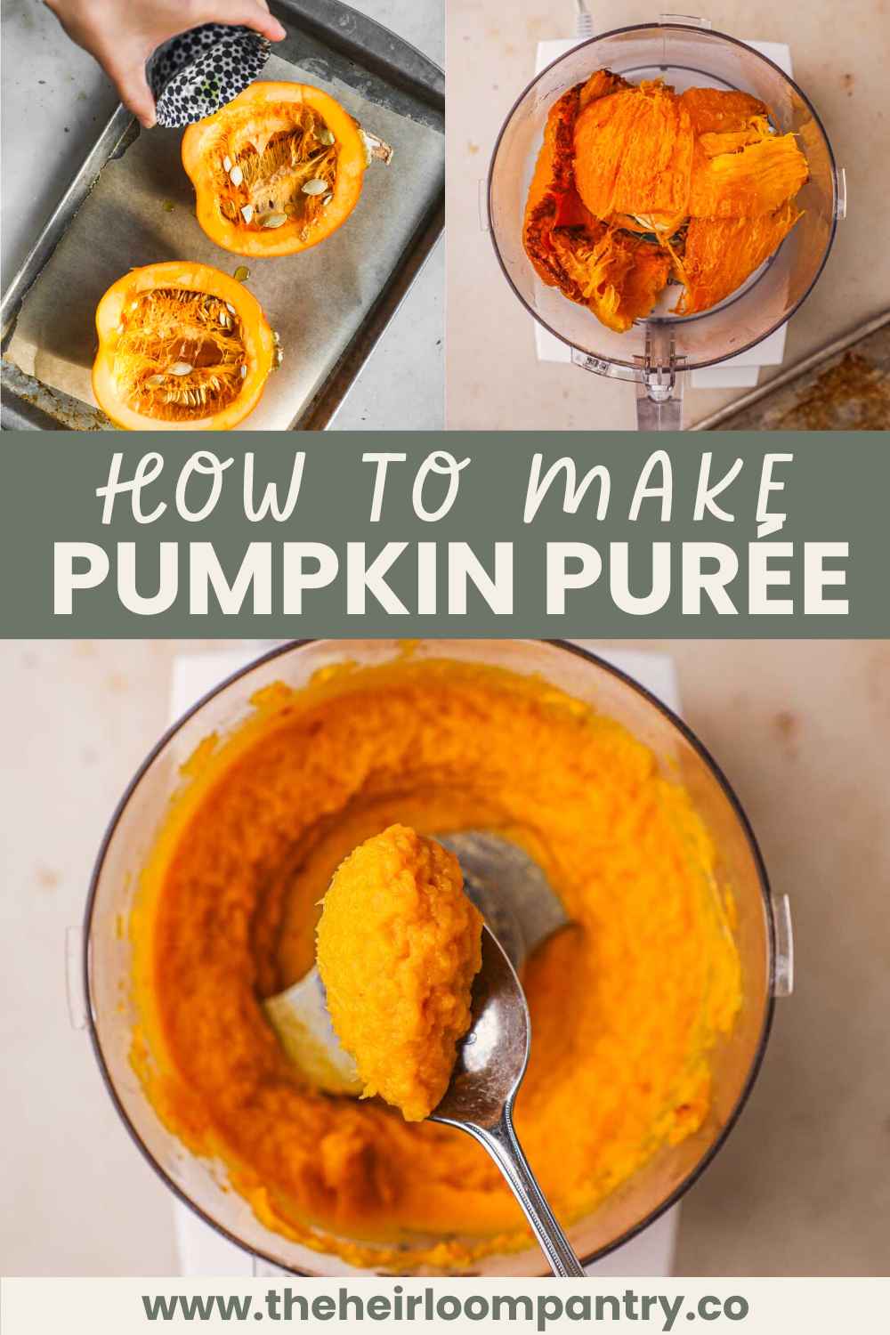 How to make pumpkin purée Pinterest pin.