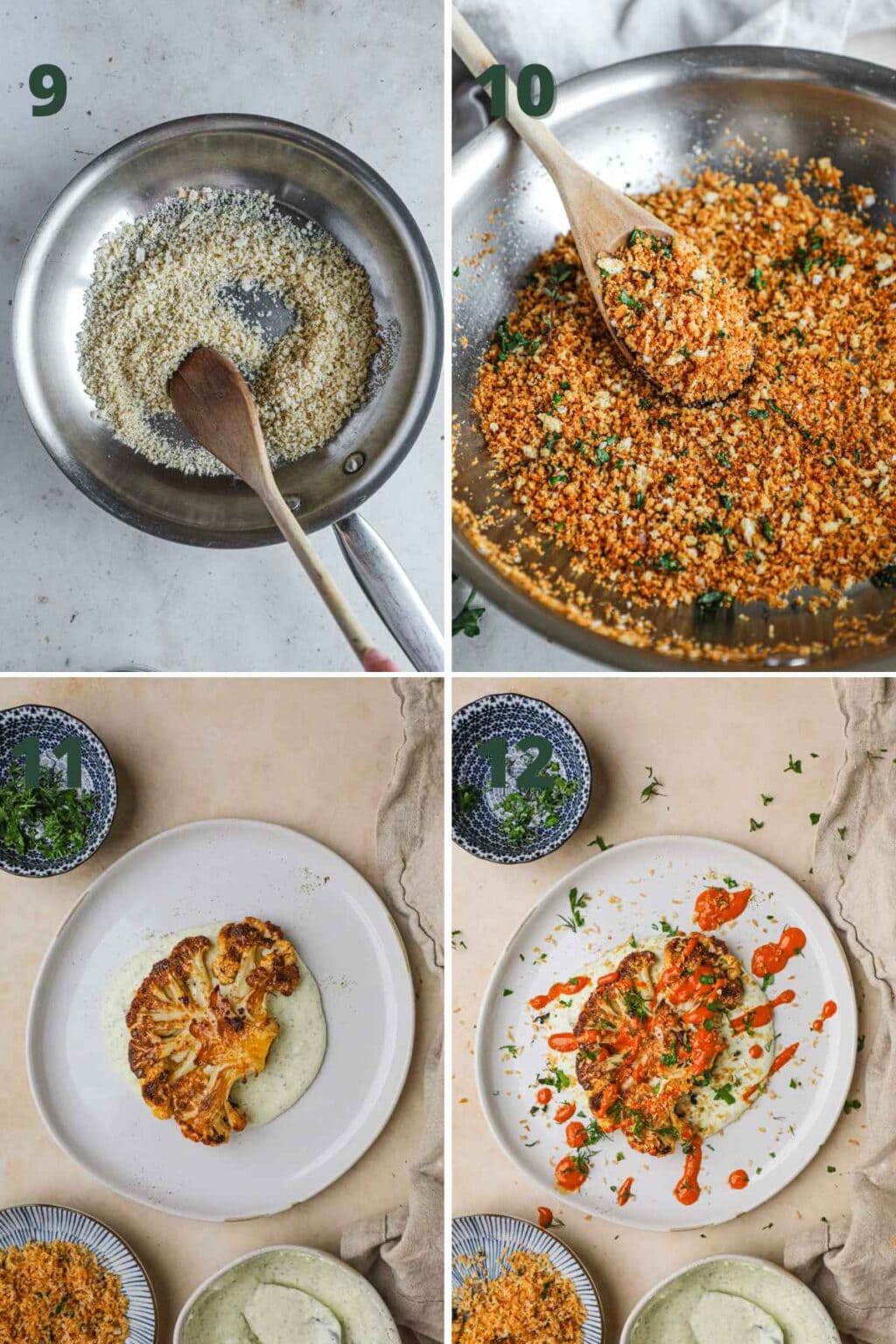 Cauliflower Steaks with Harissa Tahini Sauce • The Heirloom Pantry