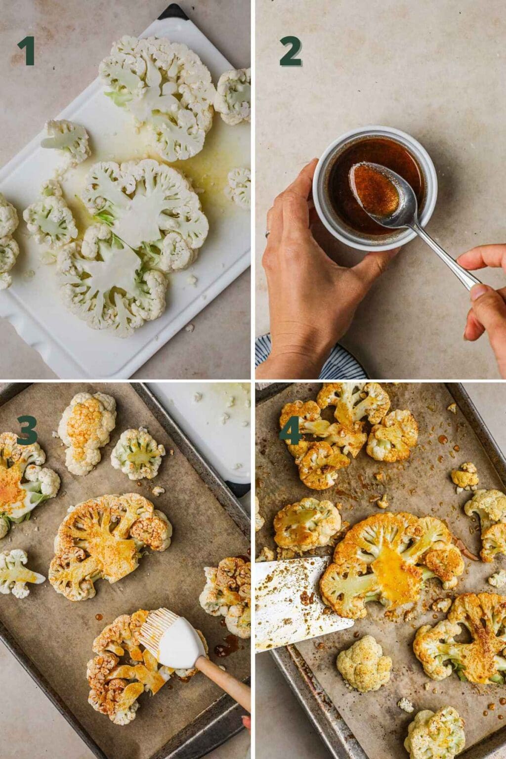 Cauliflower Steaks with Harissa Tahini Sauce • The Heirloom Pantry
