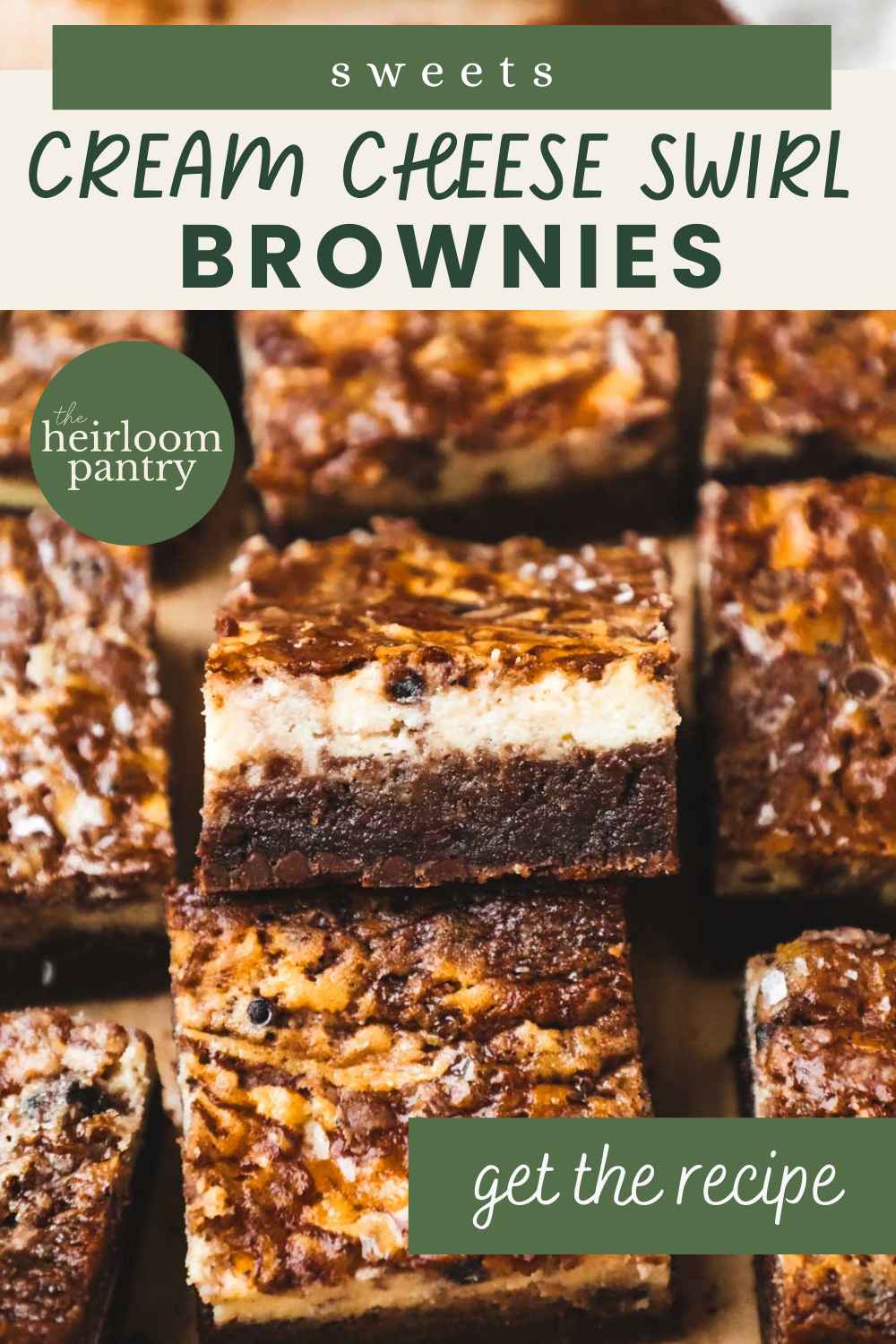 Cream cheese swirl brown butter brownies Pinterest pin.