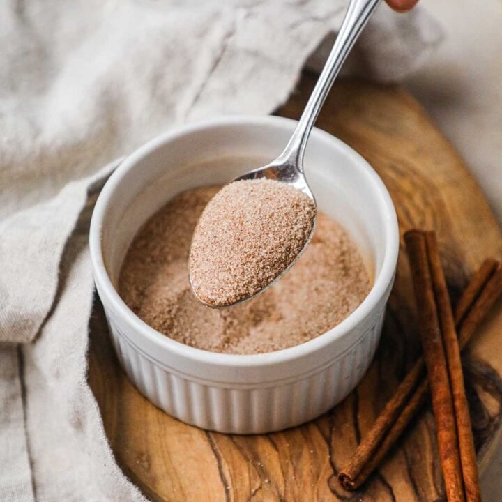 Homemade cinnamon sugar for cookies, coffee, baking, and more.