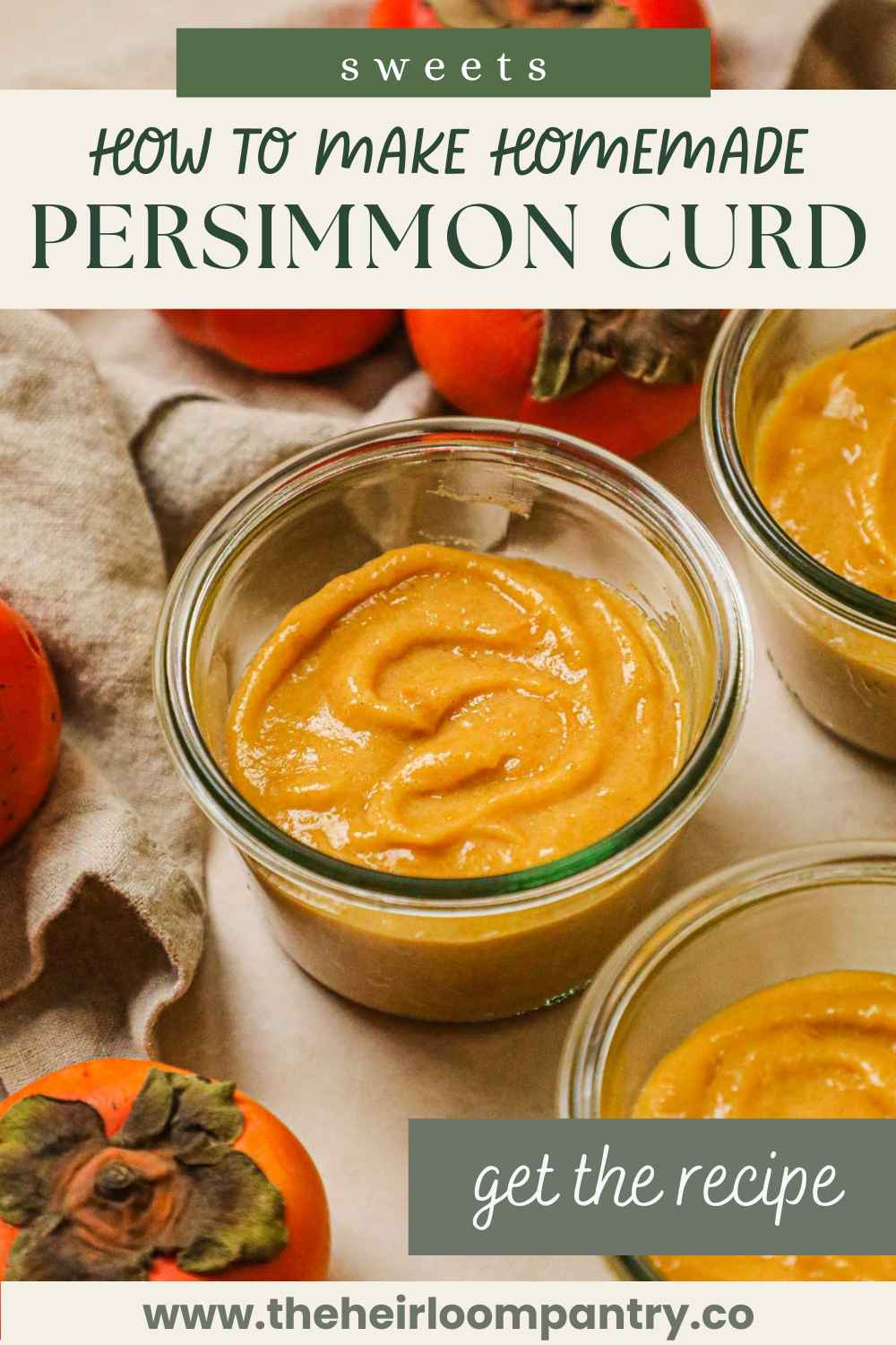 How to make homemade cinnamon persimmon curd Pinterest pin.